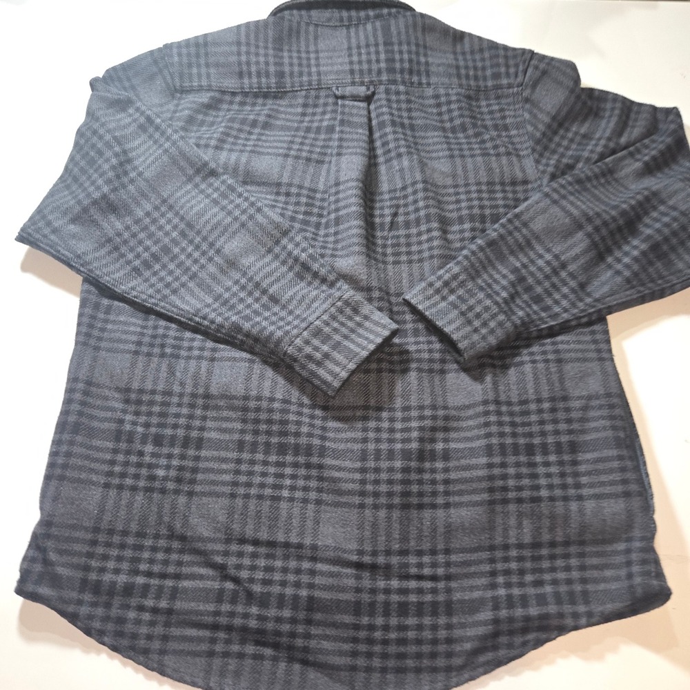 Orvis Mens Gray Black Plaid Flannel Shirt Long Sleeve Button Down Medium - Picture 2 of 7